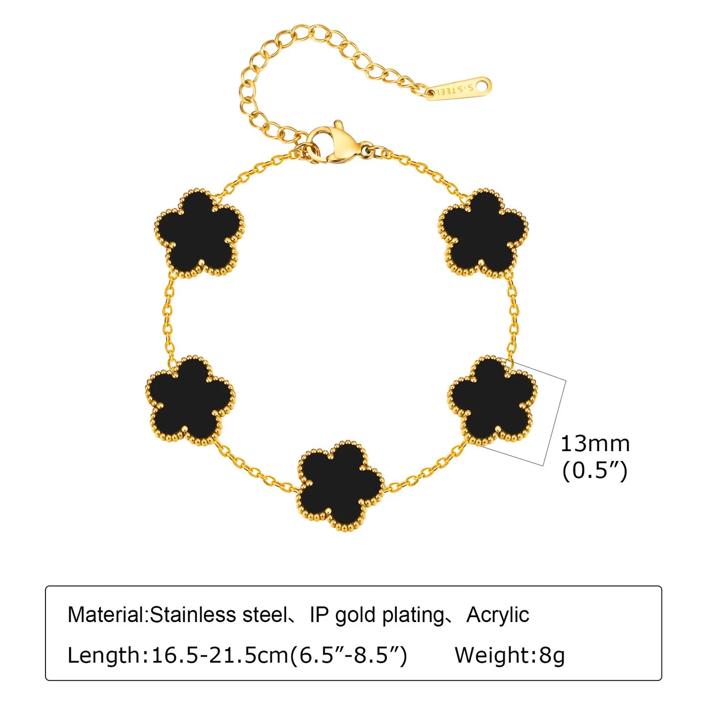 💖 Set de Pulseras Vnox Trébol 13mm – El Regalo Perfecto para Ella