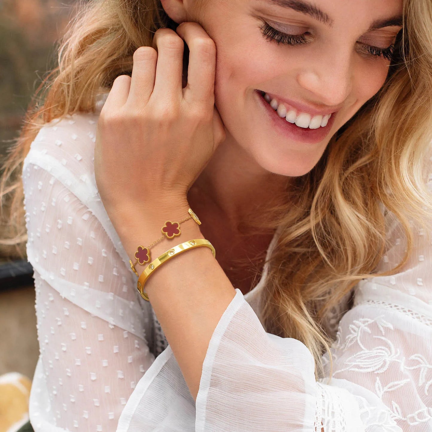 💖 Set de Pulseras Vnox Trébol 13mm – El Regalo Perfecto para Ella